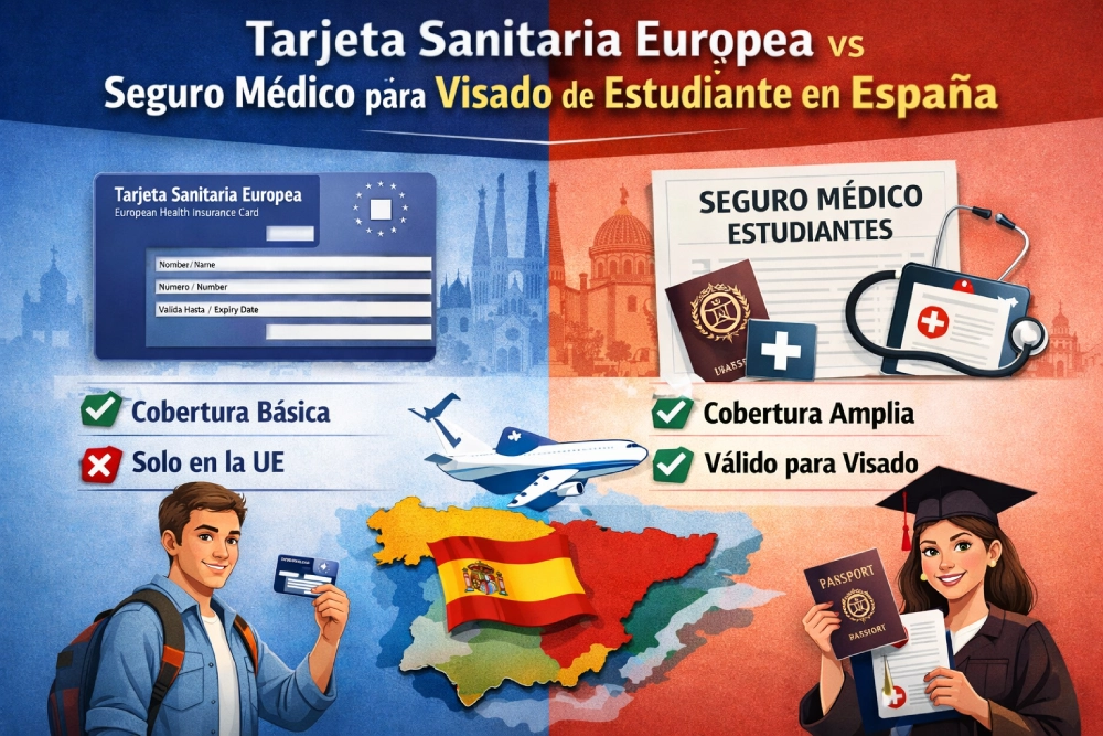 Tarjeta Sanitaria Europea vs seguro médico para visado de estudiante en España