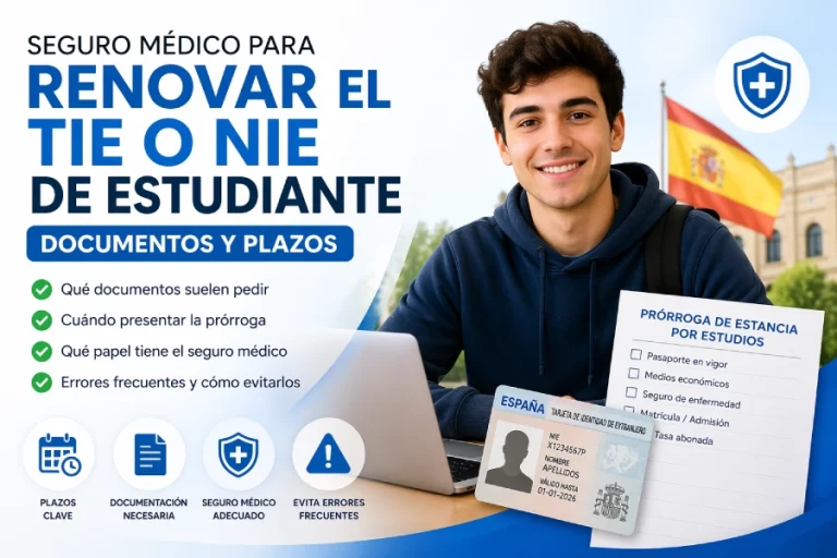Seguro médico para prórroga de estudios y renovación de TIE en España