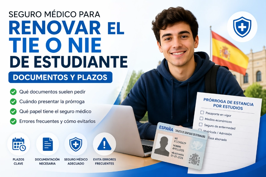 Seguro médico para renovar el TIE o NIE de estudiante