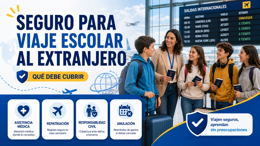 Seguro para viaje escolar al extranjero: qué debe cubrir
